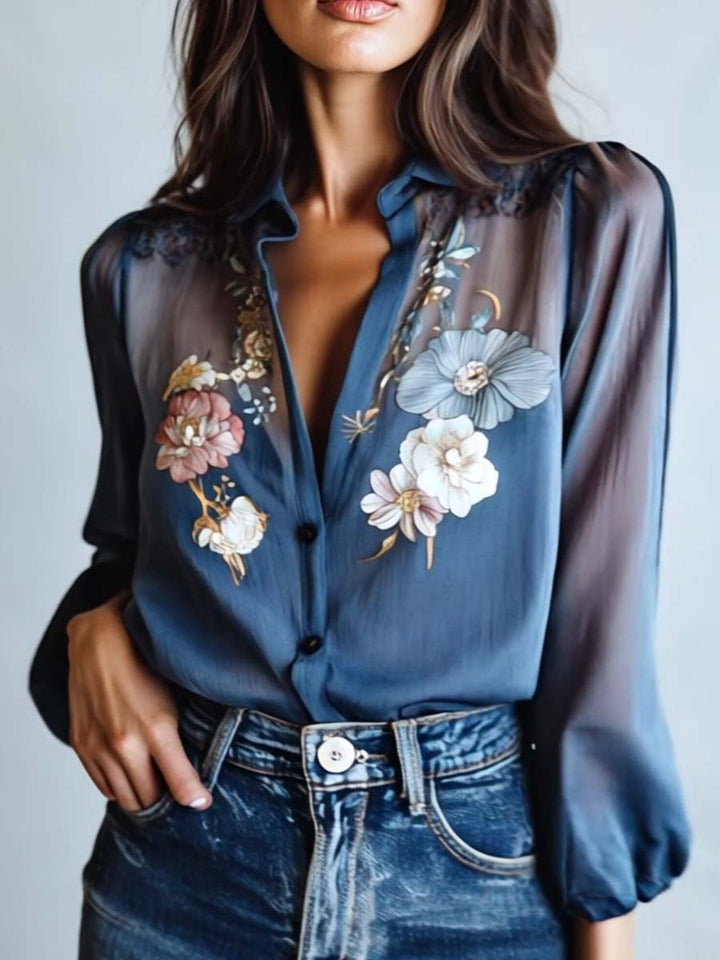 Blusa bohemia floral para mujer