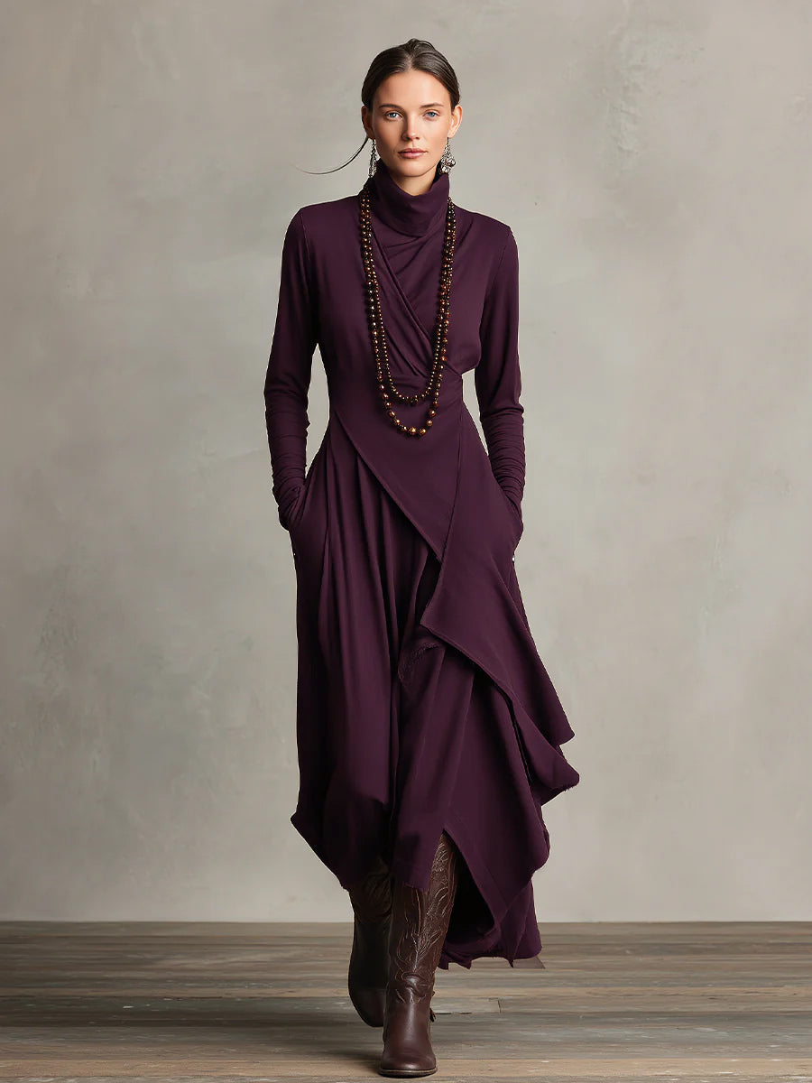 purple turtleneck dress Carolina Herrera - - Turtleneck Midi Dress - Purple - XL
