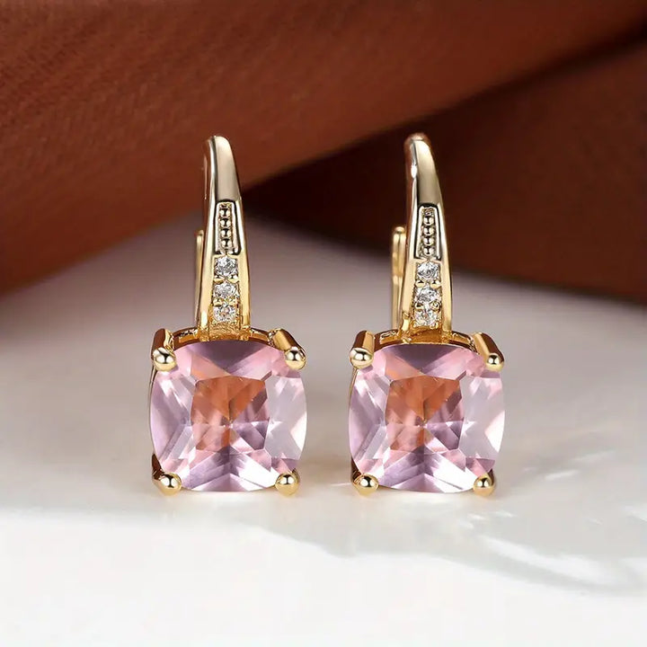 Náušnice Mystic Sapphire Stone kruhové | zlato