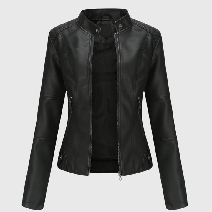 Effortless Leather Jacket for Women with Button Front Collared Oversized Shacket Style