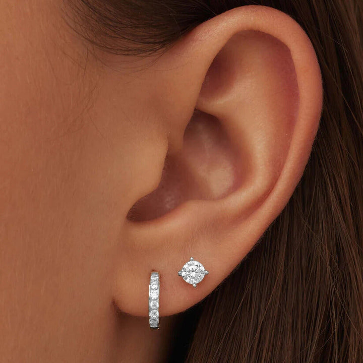 Dara Brillane Set de Pendientes de Piedra | Oro Blanco