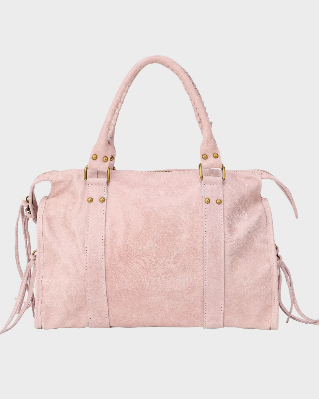 It Girl leather tote bag in vanilla pink