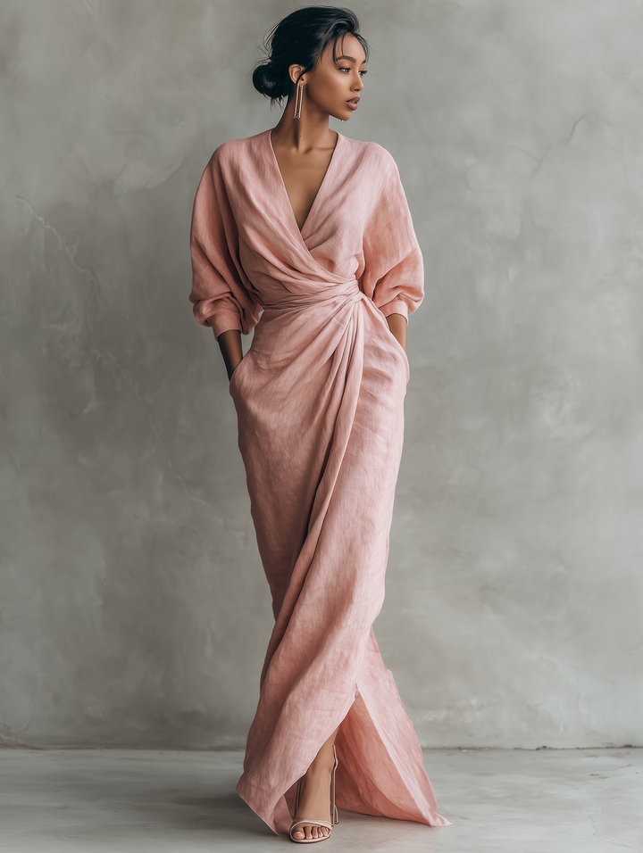 satin dress linen Azazie 2026 Open Back Column Prom Dress Mist Gown