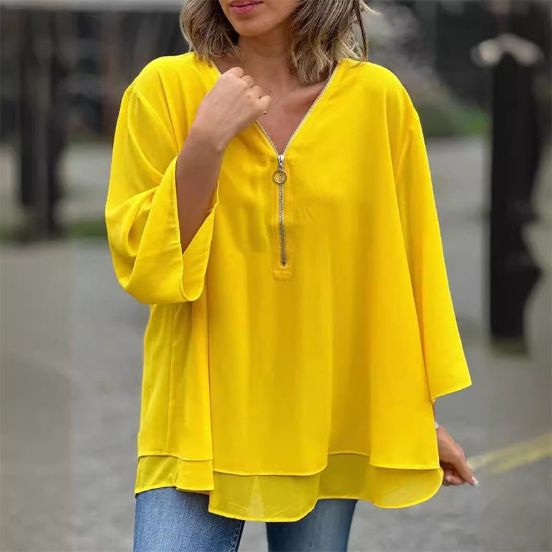 Lorelai | Chiffon-Bluse mit Reißverschluss