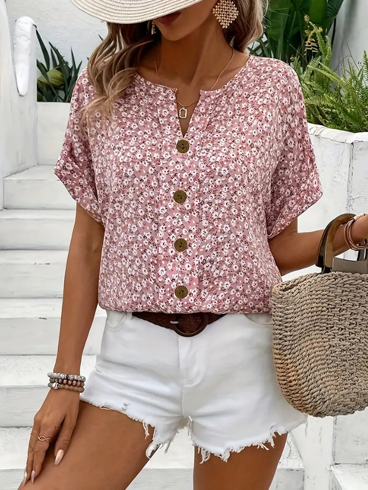 Wolena | Blusa con muesca Wildflower