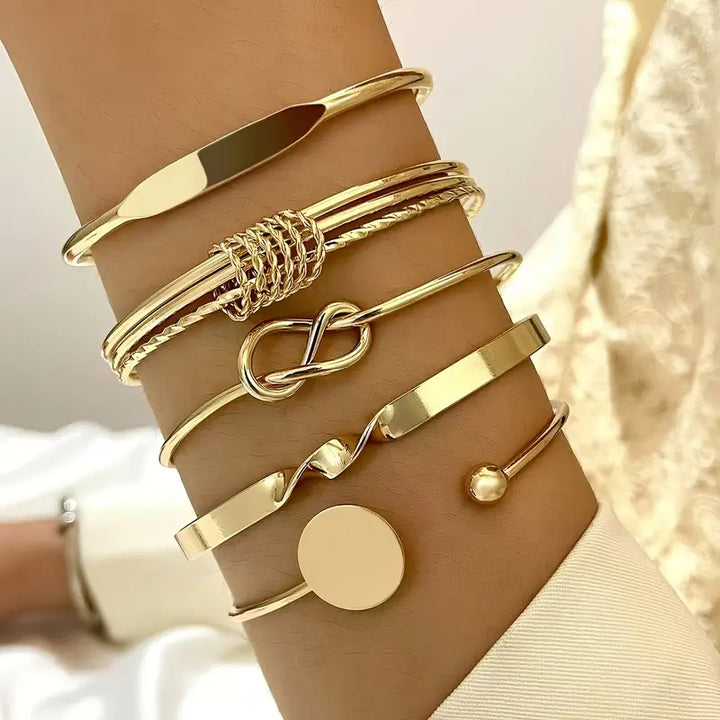Set de pulseras nudo de elegancia | Oro