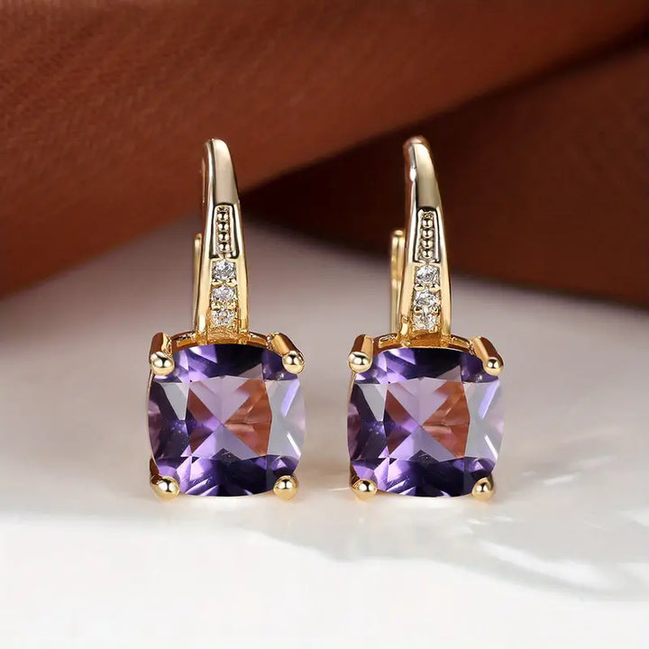 Náušnice Mystic Sapphire Stone kruhové | zlato