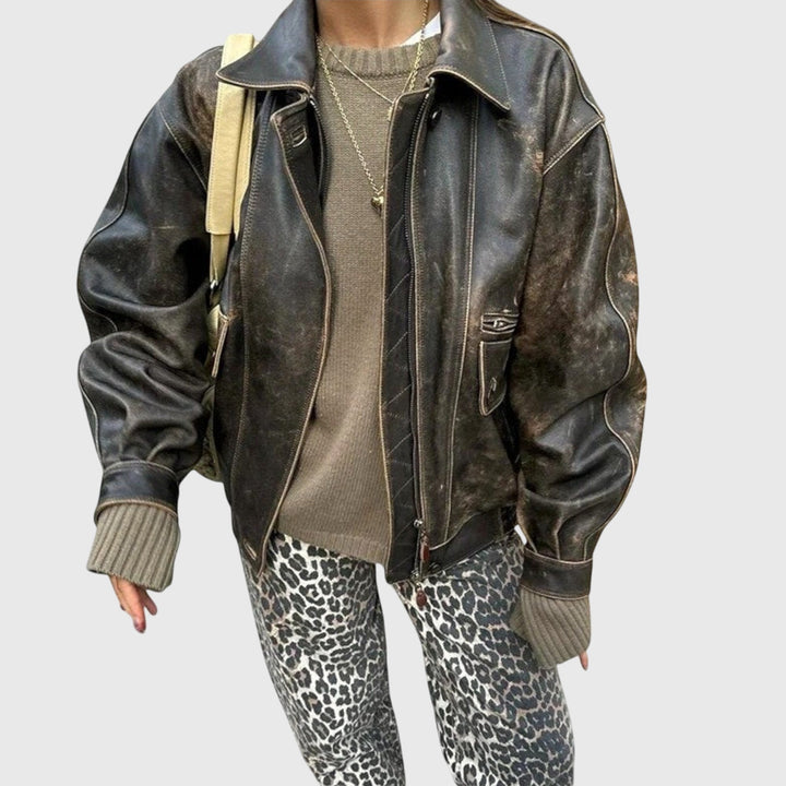 Chandra - Vintage-Jeans mit Leopardenmuster