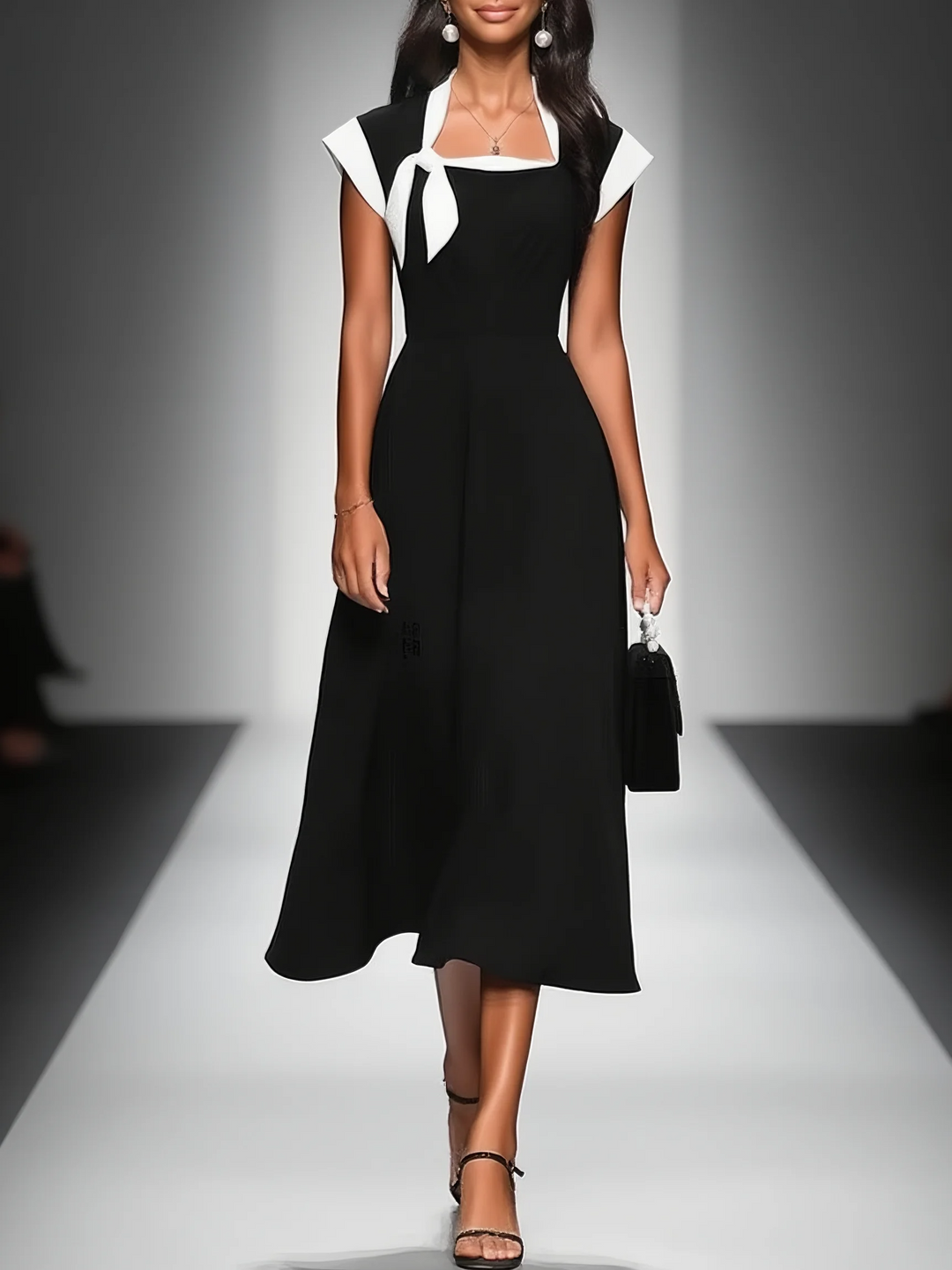sque neck dress runway 56