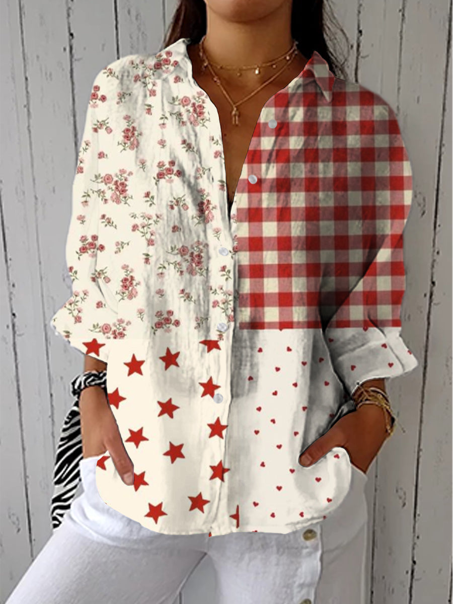 Elise | Ländliche Patchwork-Bluse