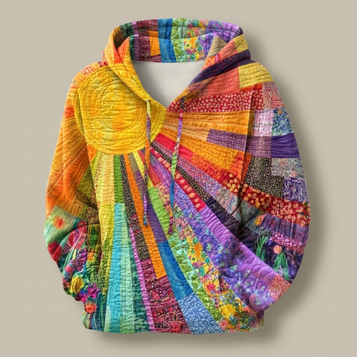 Floral quilted hoodie for women