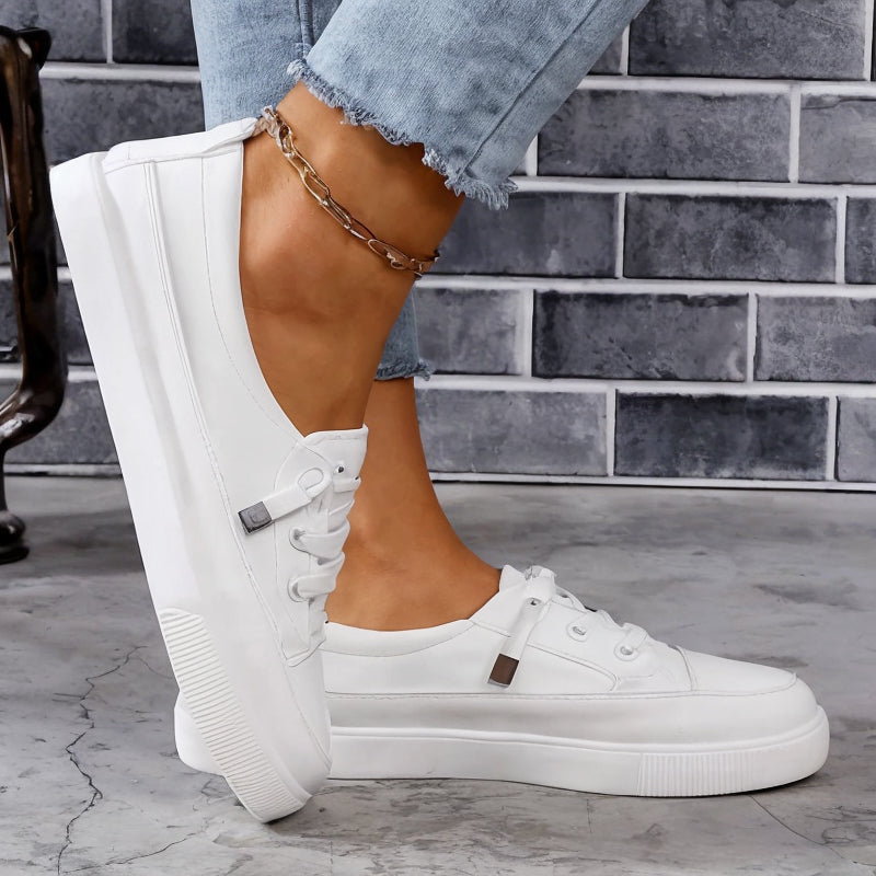 Orthopedic Sneakers for Women – Comfortable Walking Shoes for All Day Wear, White, Beige and Black