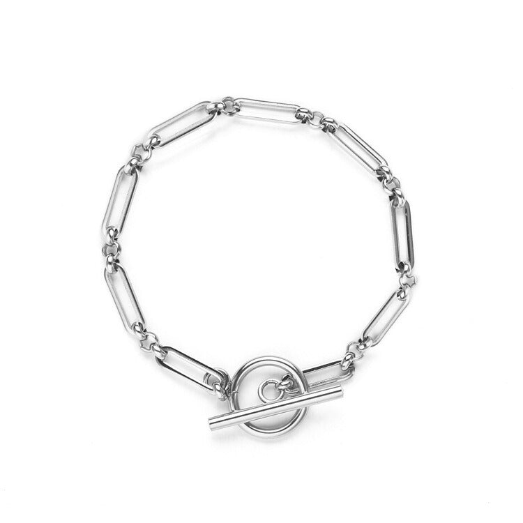 Link T-Bar Armband | Weißgold