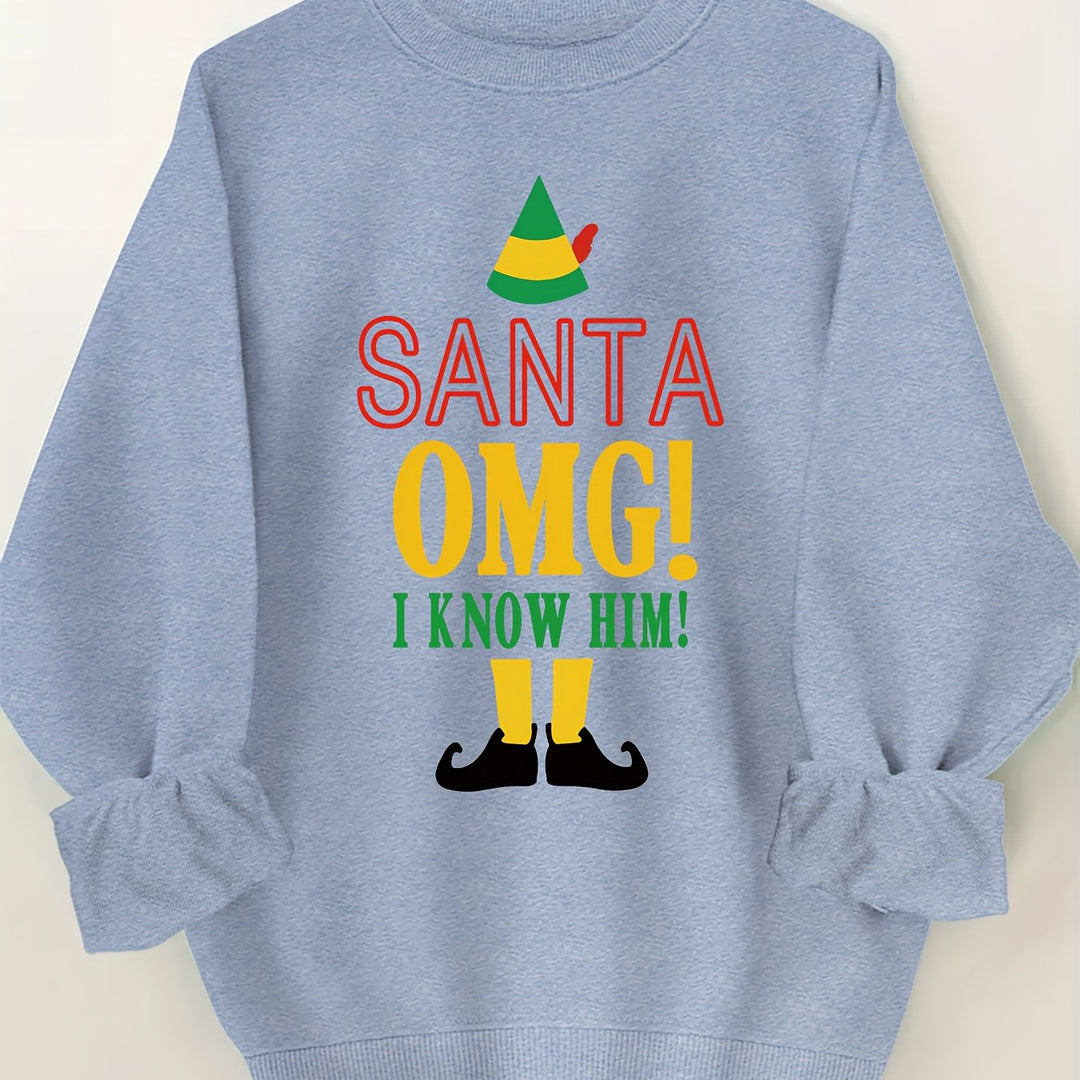 Comfortable Graphic Christmas Tacky Sweater for Women with Crew Neck Long Sleeve Oversized Pullover Style