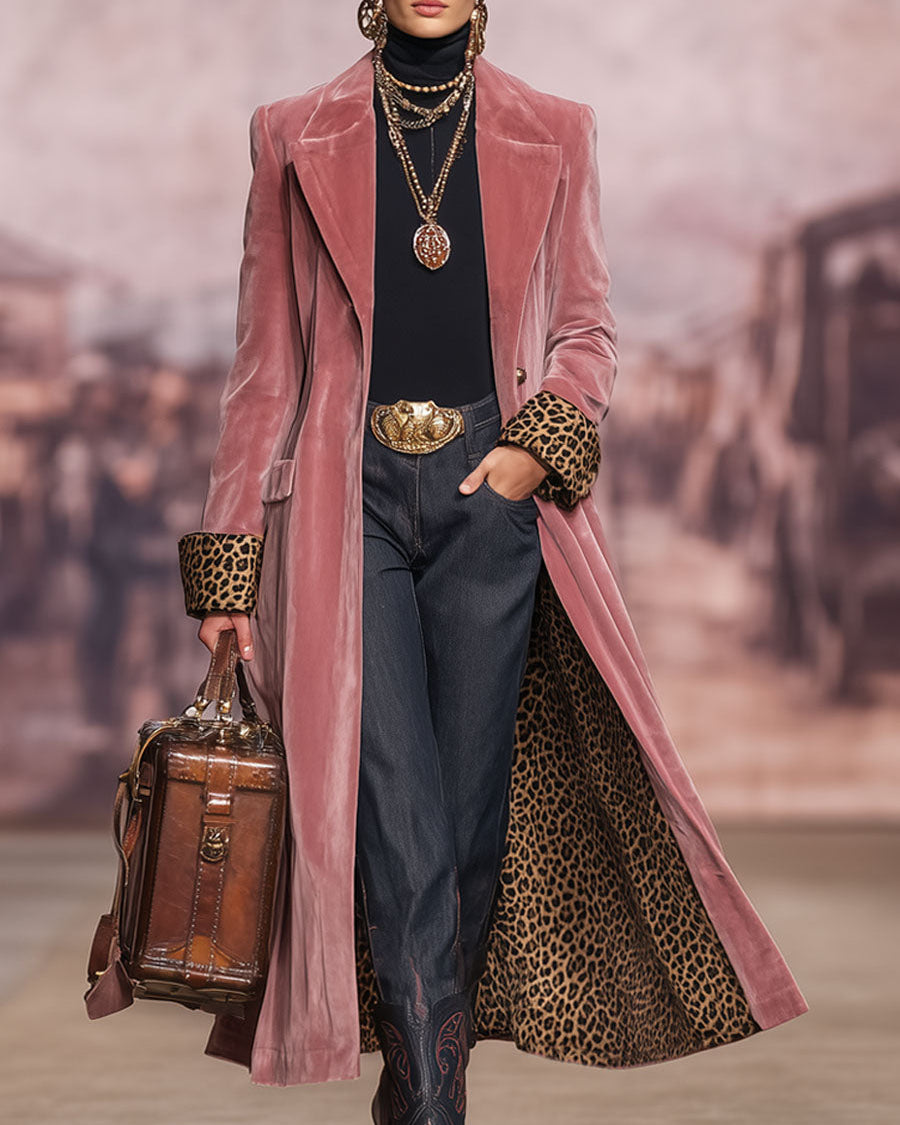 Tailored velvet coat for women