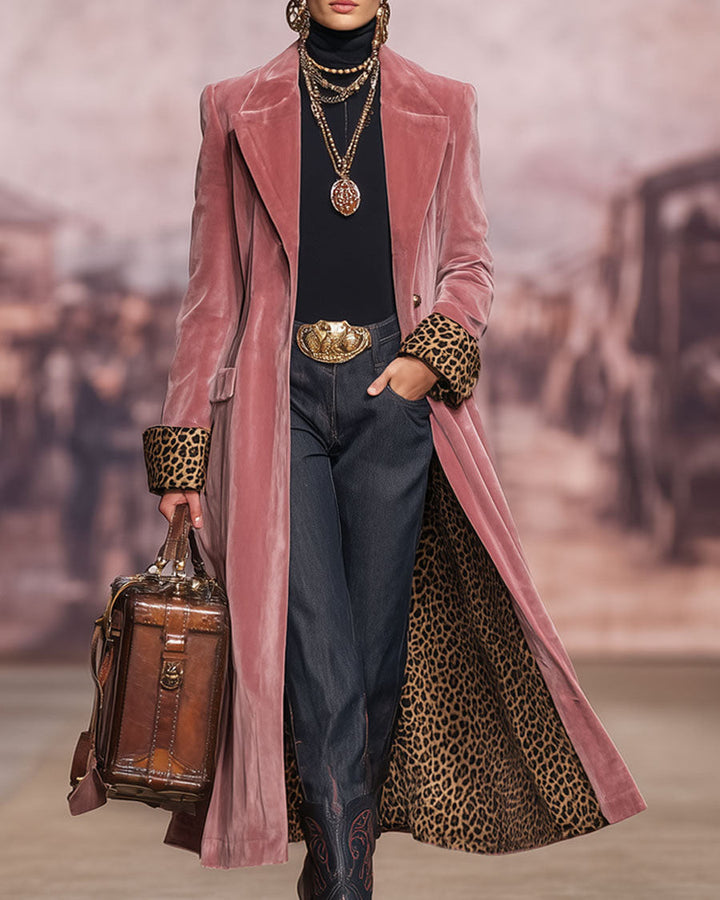 Tailored velvet coat for women