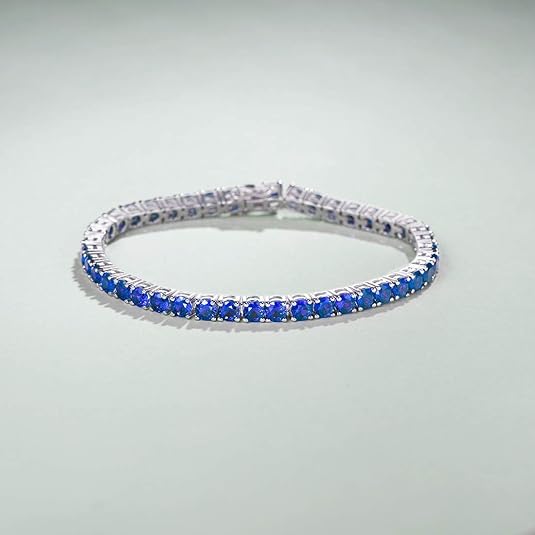 Náramek Sapphire Tennis | bílé zlato