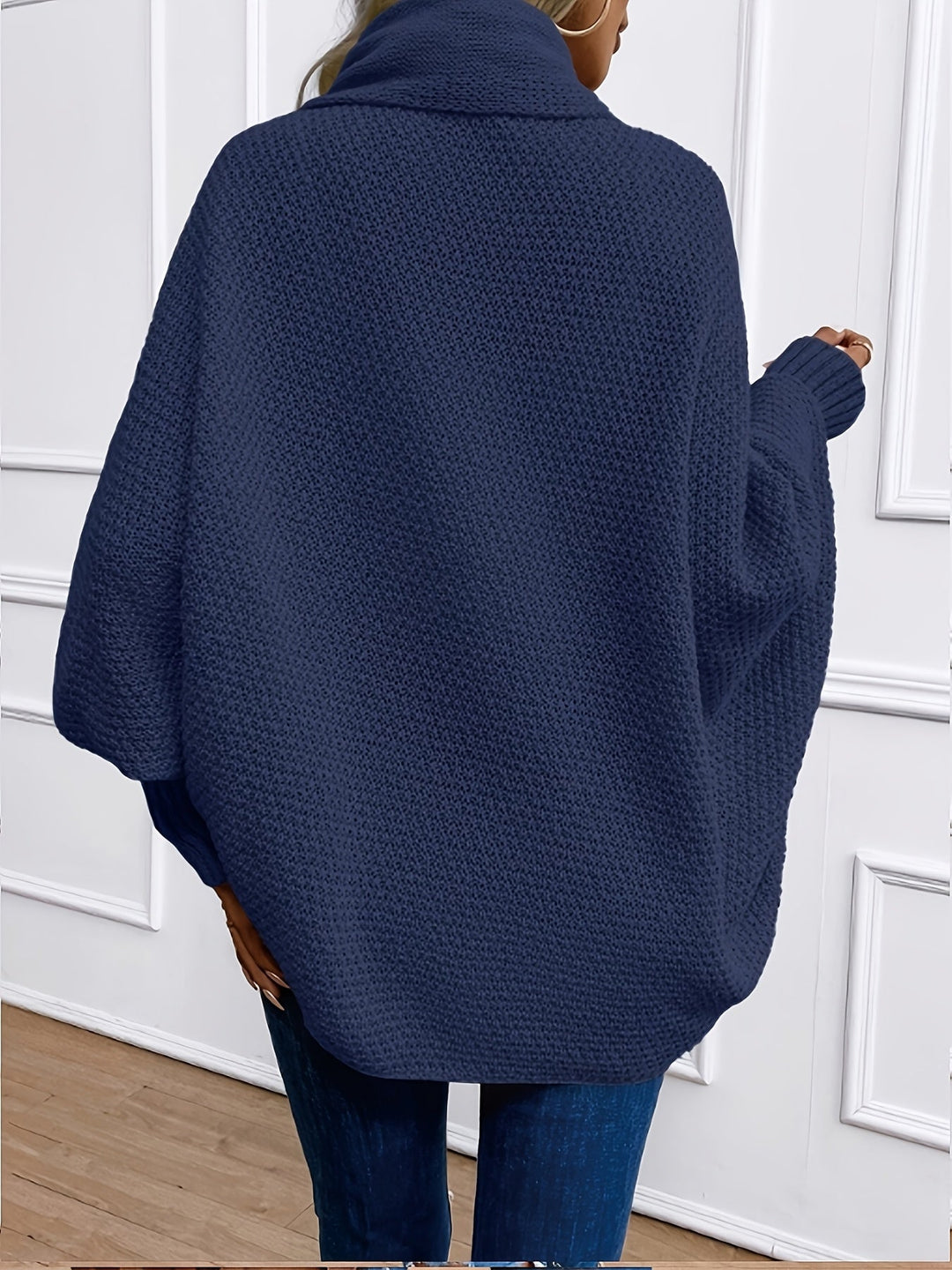 Comfortable Waterfall Knit Cardigan for Women with Shawl Collar Dolman Sleeve Oversized Relaxed Style