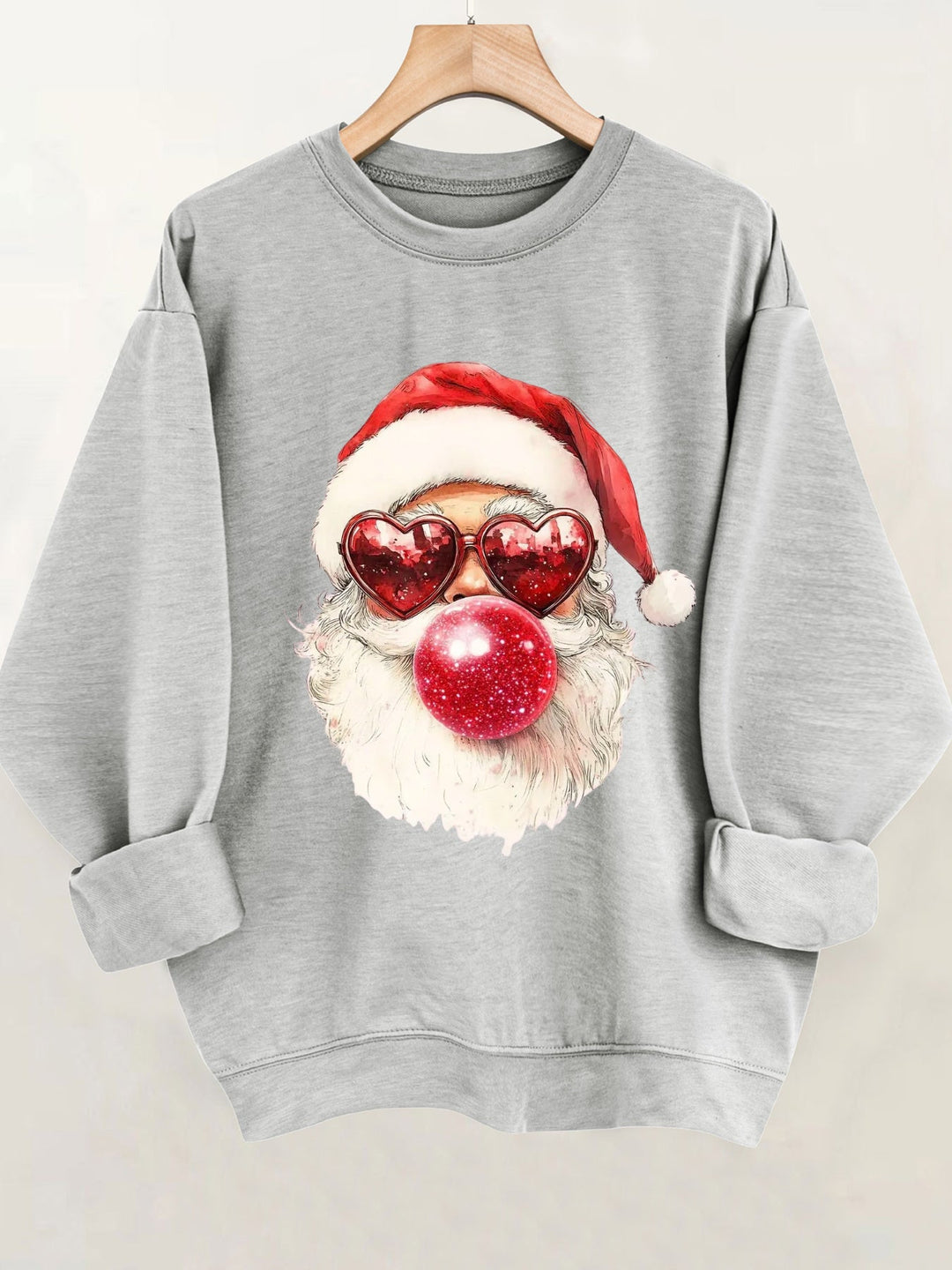 Comfortable Santa Graphic Christmas Tacky Sweater for Women with Crew Neck Long Sleeve Oversized Pullover Style