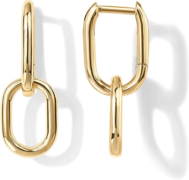 Pendientes de aro Link Drop | Oro