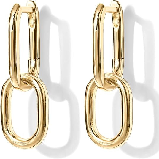 Pendientes de aro Link Drop | Oro