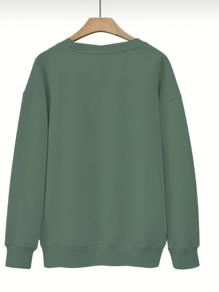 Comfortable Graphic Christmas Tacky Sweater for Women with Crew Neck Long Sleeve Oversized Pullover Style