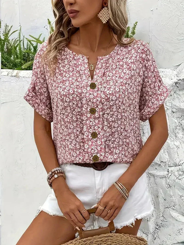 Wolena | Blusa con muesca Wildflower