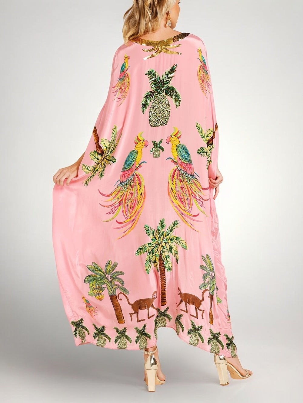Sahara drop shoulder coconut tree printed dress