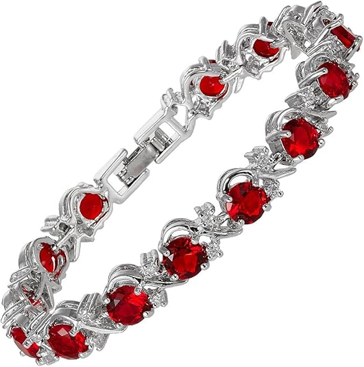 Rubinreben Tennisarmband | Weißgold