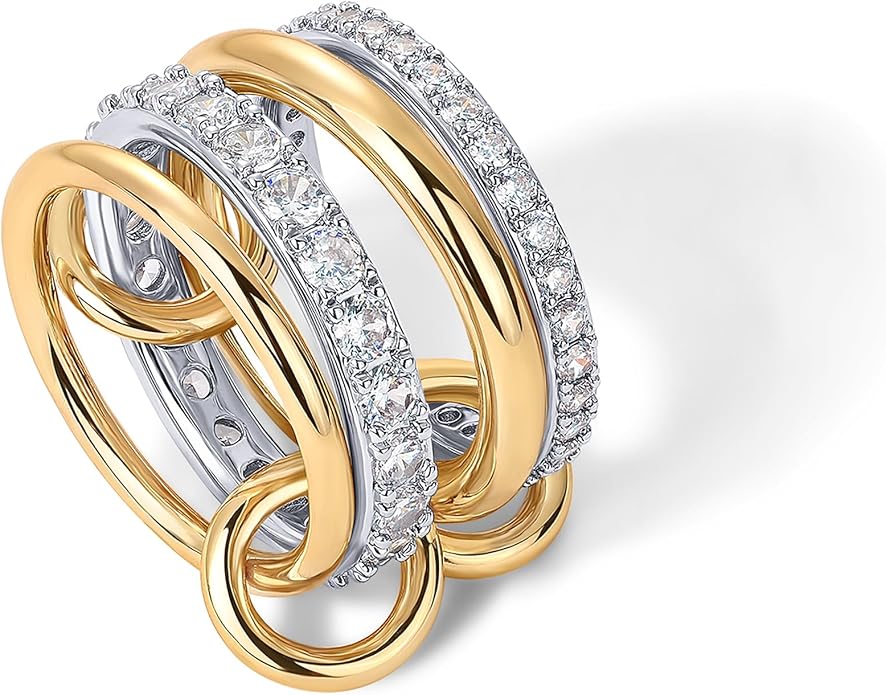 Verschlungene Stapelringe | Gold