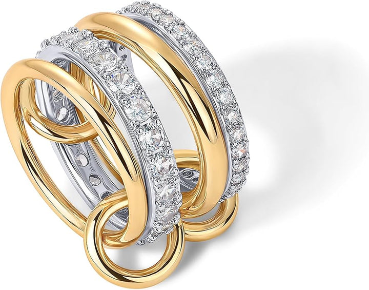 Verschlungene Stapelringe | Gold