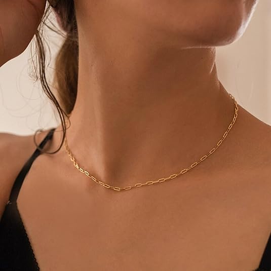 Collar de rubíes en capas Paperclip | Oro