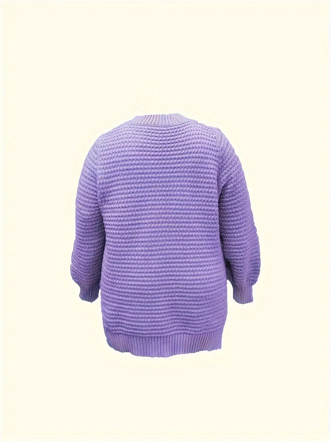 Comfortable Textured Knit Sweater for Women with Mock Neck Long Sleeve Ribbed Cuff Relaxed Oversized Style