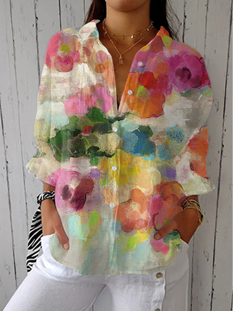 Elara | Aquarellträume-Bluse