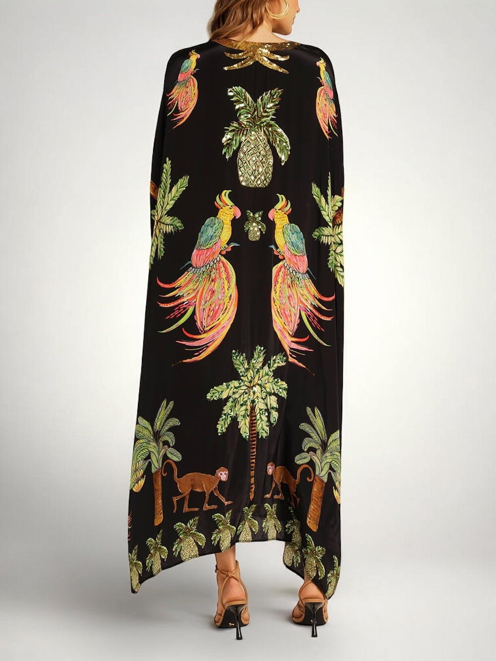 Sahara drop shoulder coconut tree printed dress