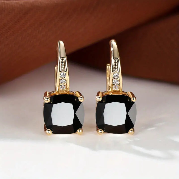 Náušnice Mystic Sapphire Stone kruhové | zlato