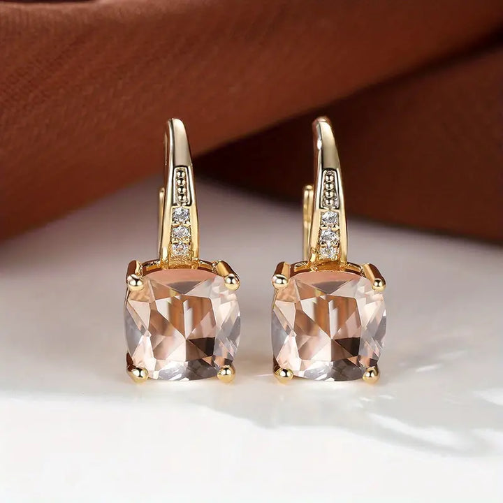 Náušnice Mystic Sapphire Stone kruhové | zlato