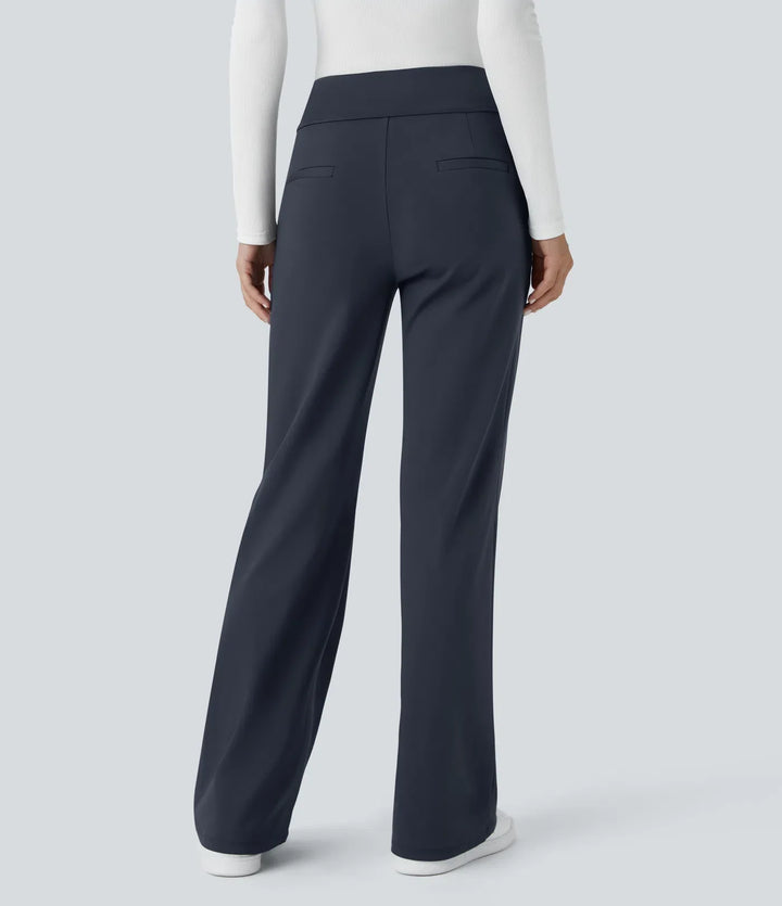Velouré Flex™ Mid Rise Side Zipper Pocket Work Flare Pants