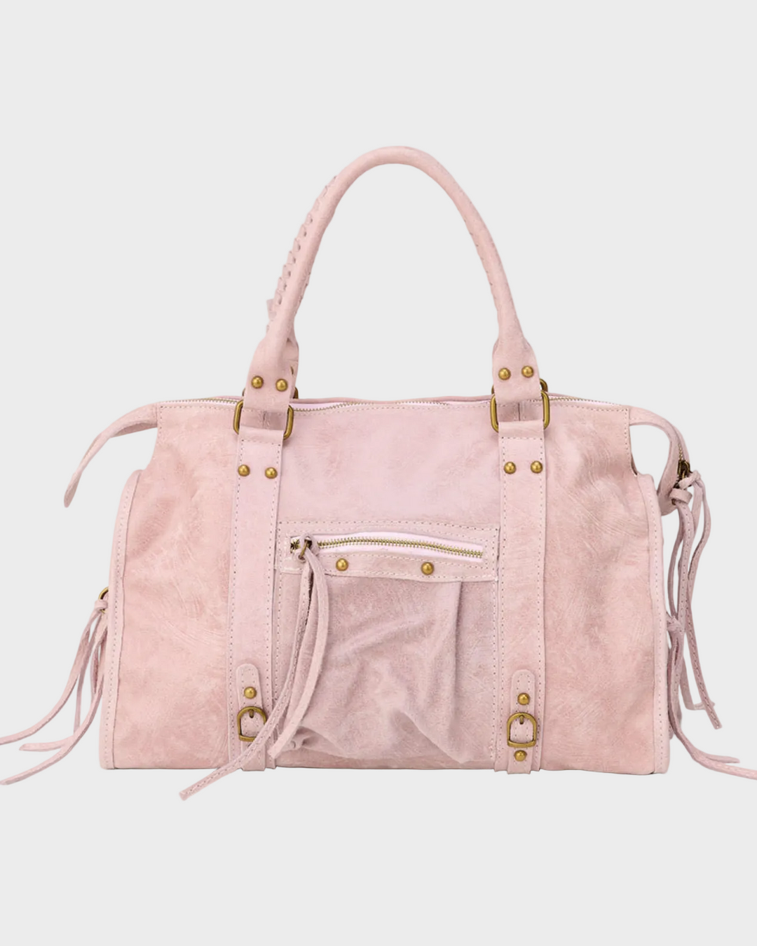 It Girl leather tote bag in vanilla pink