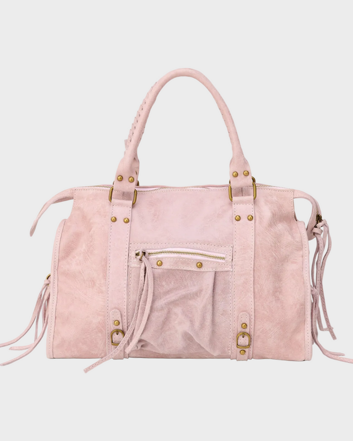 It Girl leather tote bag in vanilla pink