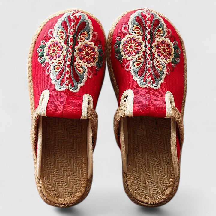 Marousse | Bequeme Handgefertigte Blumen-Mules