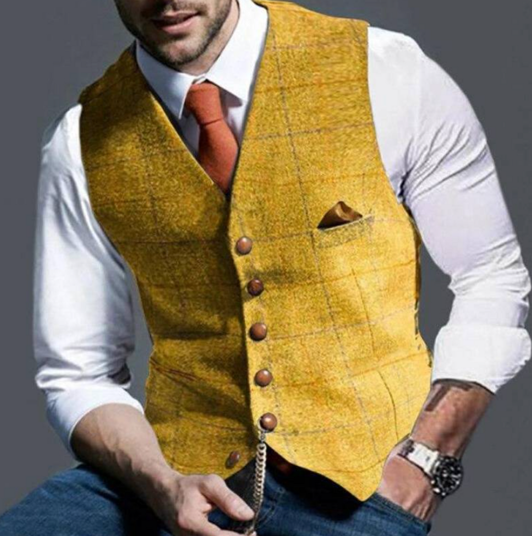 Men's Waistcoat – Shawl Collar Button Front Dress Vest for Wedding, Formal and Casual Wear