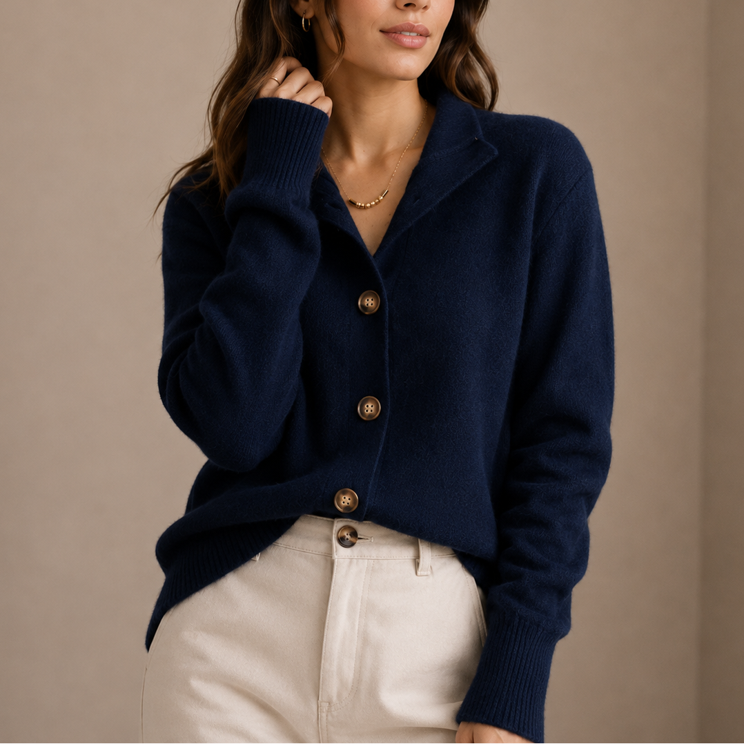Women's Collared Knit Cardigan, Button-Up Sweater