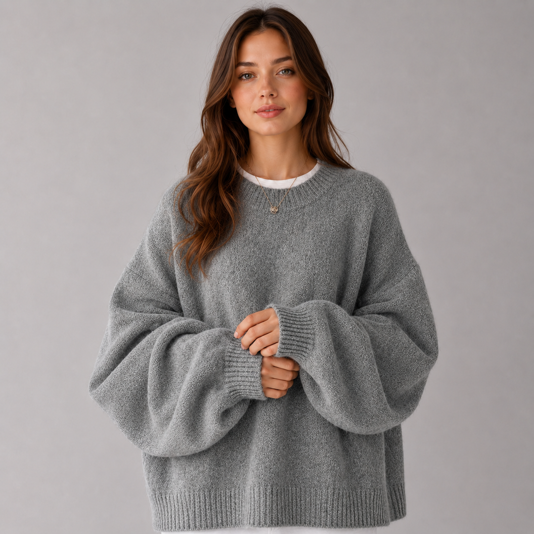 Women's Drop Shoulder Sweater with Split Hem