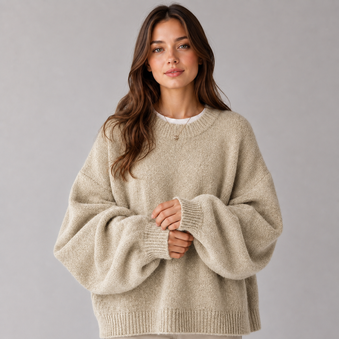 Women's Drop Shoulder Sweater with Split Hem