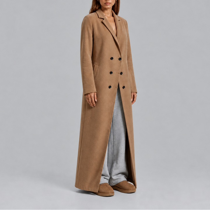 Women's Longline Double-Breasted Overcoat