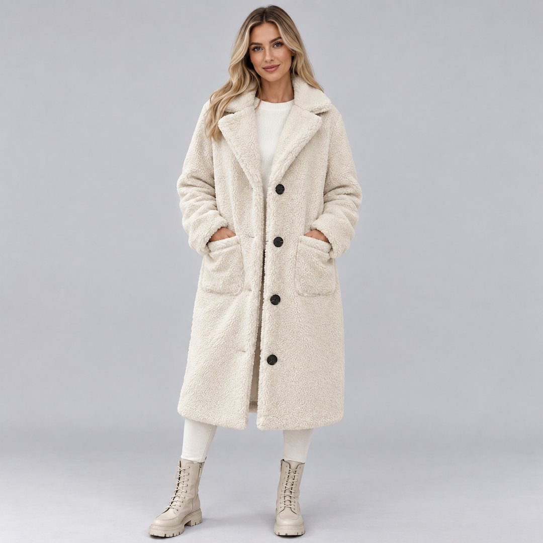 Women's Lined Faux Fur Jacket with Button Front
