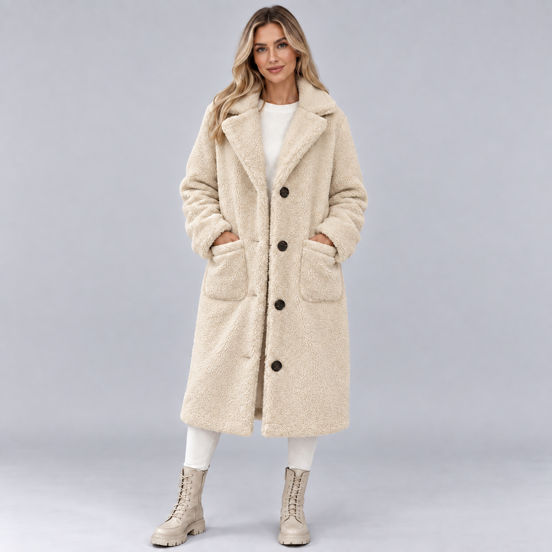 Women's Lined Faux Fur Jacket with Button Front