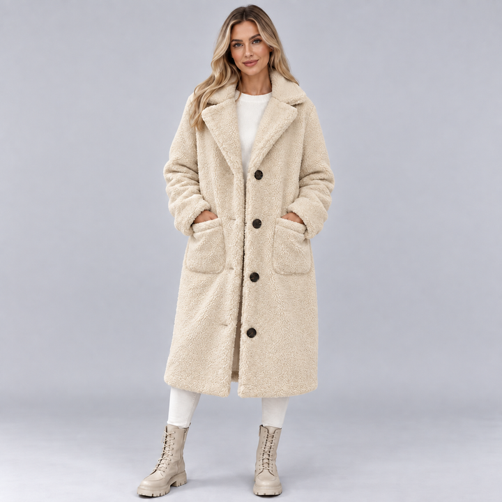 Women's Lined Faux Fur Jacket with Button Front