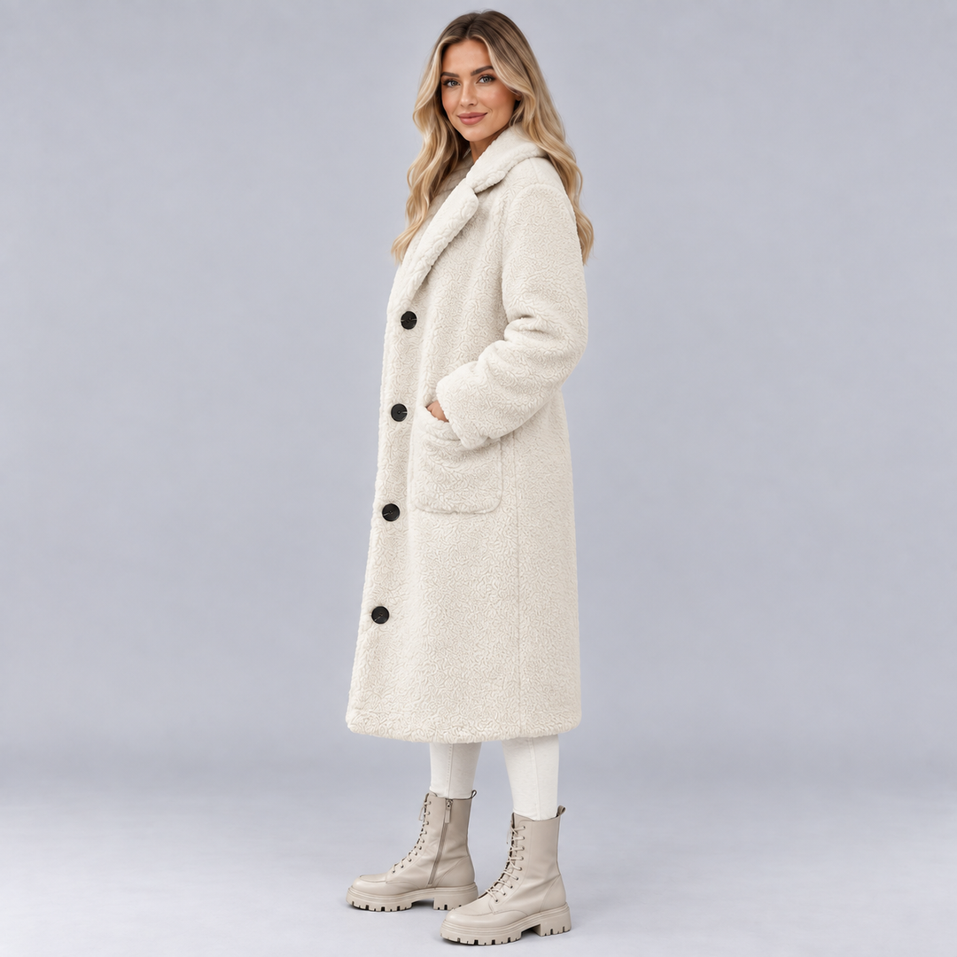 Women's Lined Faux Fur Jacket with Button Front